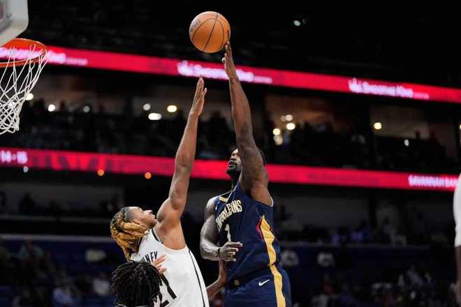 墨菲34+9鵜鶘逆轉送籃網(wǎng)5連敗 錫安25+6波特20+7丟絕平球